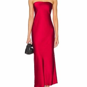 Emma Strapless Maxi Dress in Red